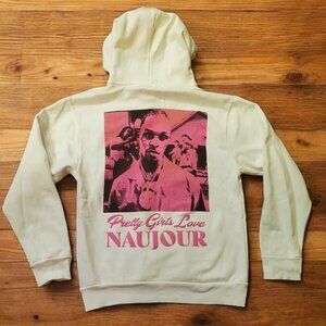Naujour Toosii Hoodie Women's Size Medium White Hot Pink Pretty Girls Love